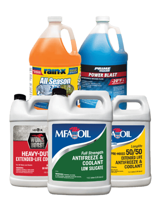 MFA Oil antifreeze and washer fluid products
